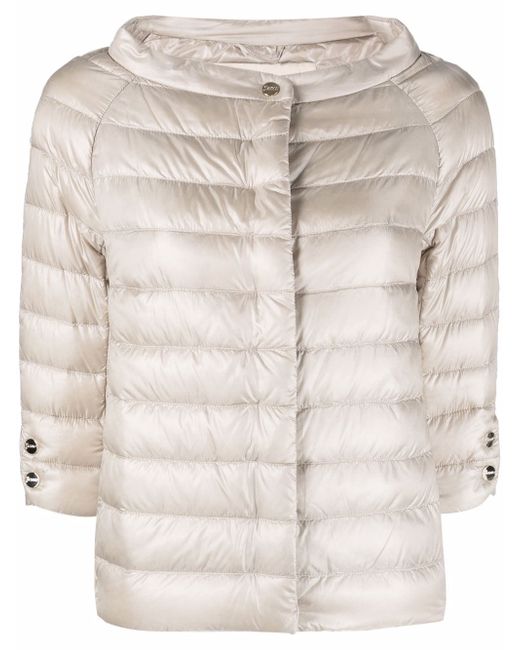 Herno three-quarter-length sleeve puffer jacket