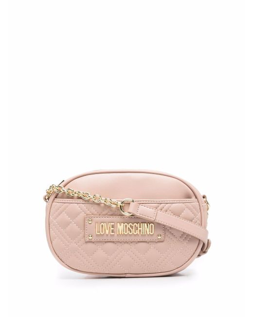 Love Moschino quilted logo-plaque crossbody bag