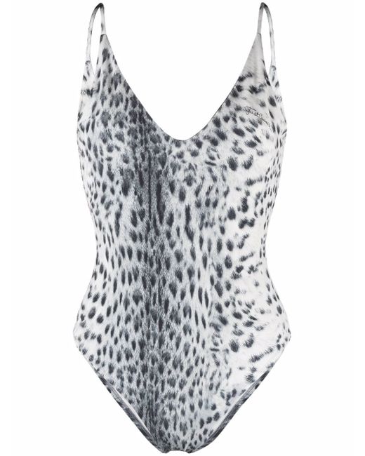 Just Cavalli leopard-print open-back swimsuit