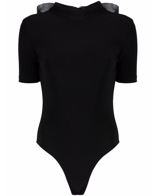 Atu Body Couture bow-detail mock neck T-shirt