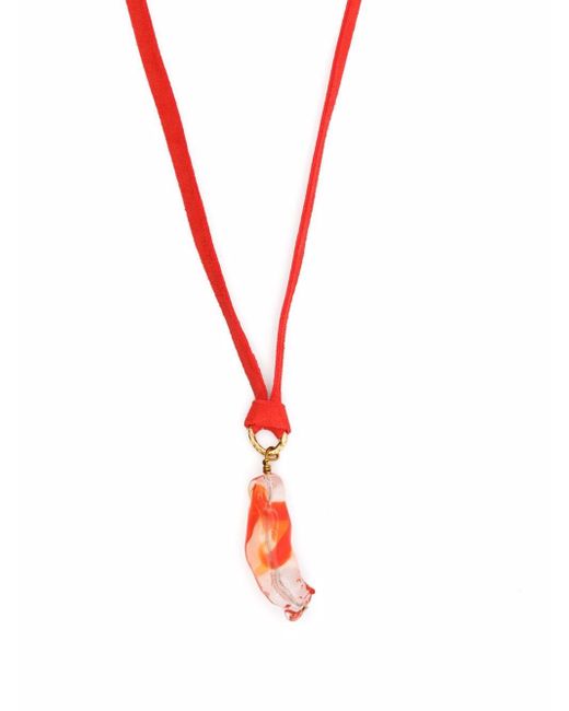 Forte-Forte glass-pendant suede necklace