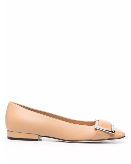 Sergio Rossi buckle-detail leather ballerina shoes
