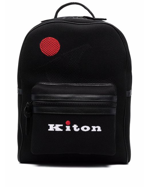 Kiton logo-print zip-up backpack