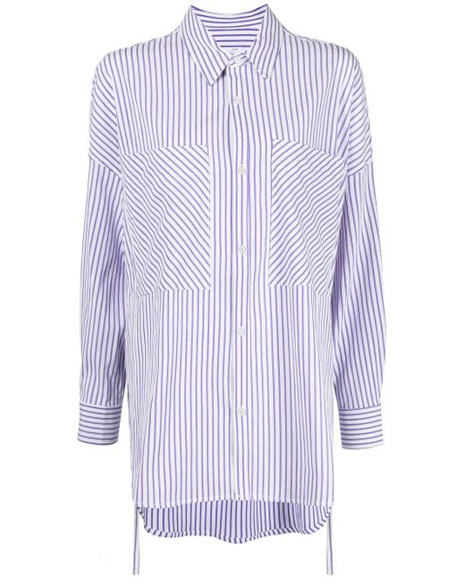 Izzue ruched striped shirt