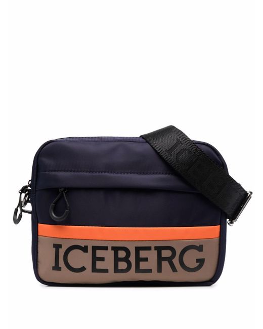 Iceberg logo-print messenger bag