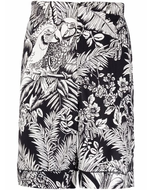 Palm Angels parrot-print track shorts