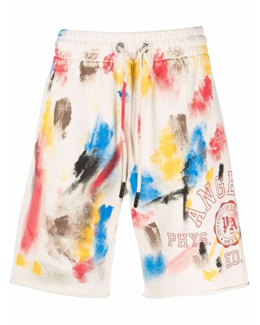 Palm Angels PAINTED COLLEGE SWEATSHORTS OFF R