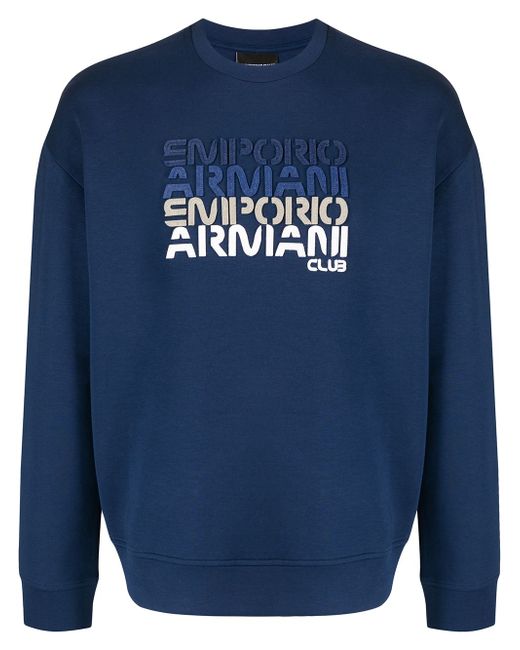 Emporio Armani logo-print cotton-blend sweatshirt