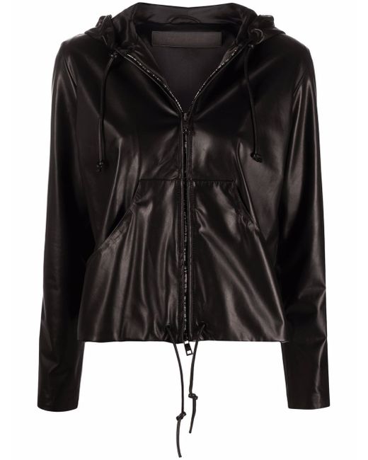 Giorgio Brato leather hooded jacket