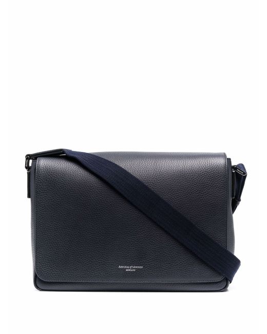 Aspinal of London Reporter grained-effect messenger bag