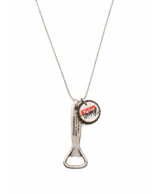 Dsquared2 bottle-opener charm necklace