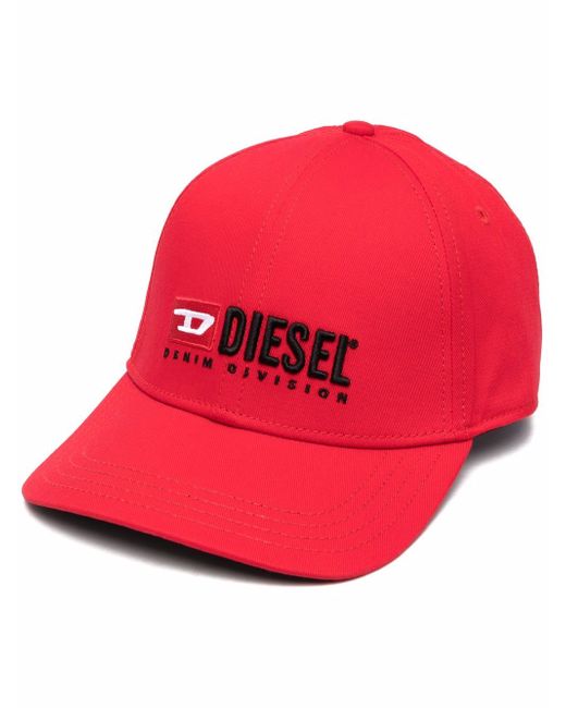 Diesel embroidered logo baseball cap