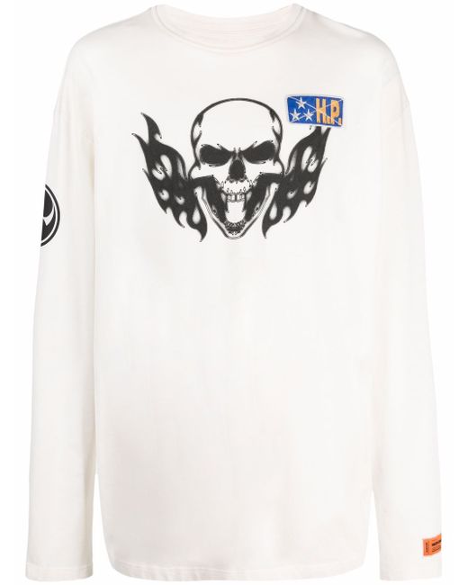 Heron Preston skull print long-sleeve T-shirt