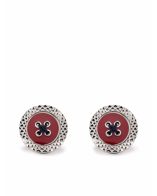 Aspinal of London engraved edge button cufflinks