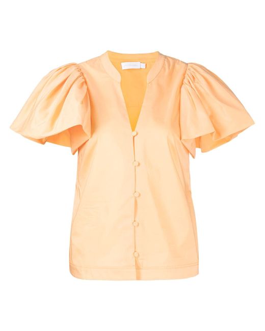 Jonathan Simkhai Hallie puff-sleeve blouse