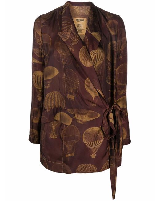 Uma Wang graphic-print wrap-style jacket