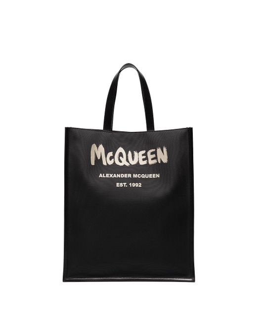 Alexander McQueen brushed logo tote bag