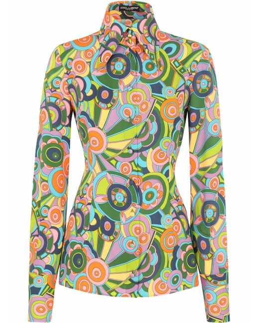 Dolce & Gabbana graphic-print silk shirt