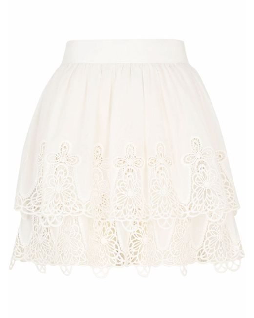 Dolce & Gabbana high-waisted lace-panel skirt