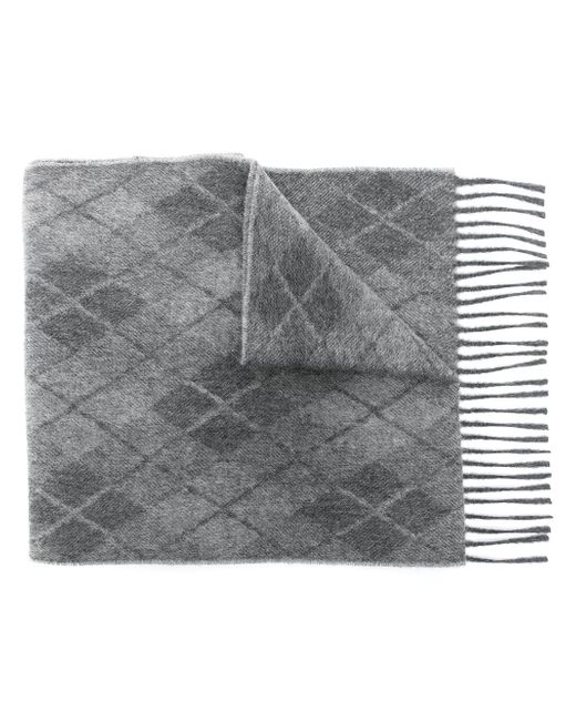 Pringle Of Scotland argyle-check knitted scarf