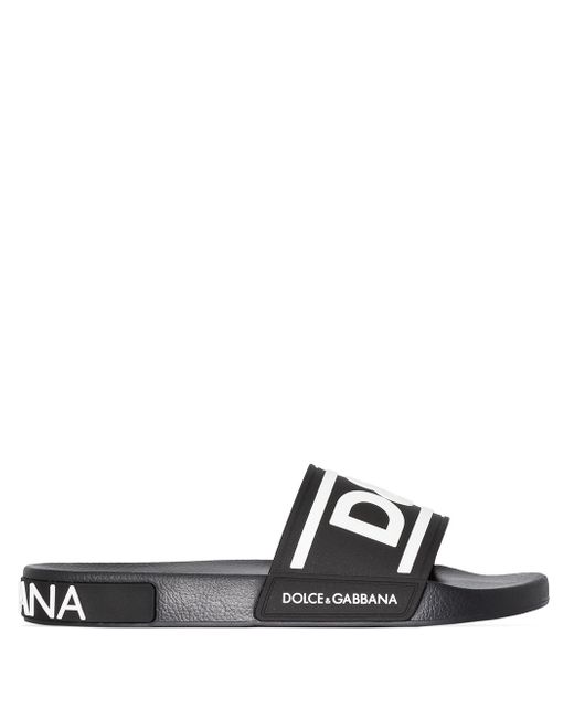Dolce & Gabbana logo-strap slides