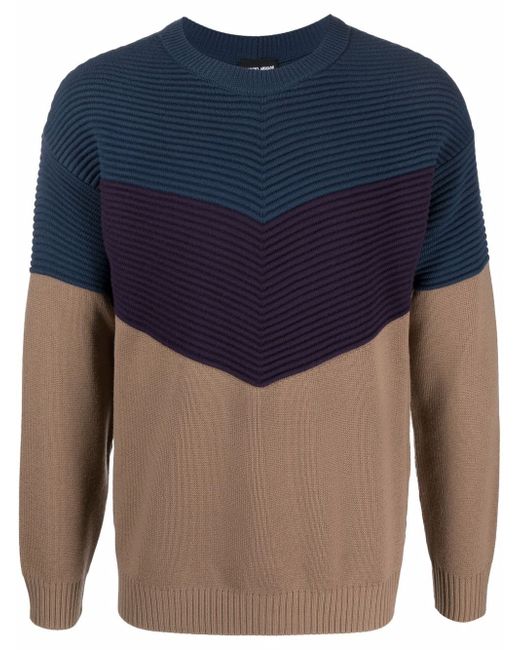 Giorgio Armani colour-block wool jumper