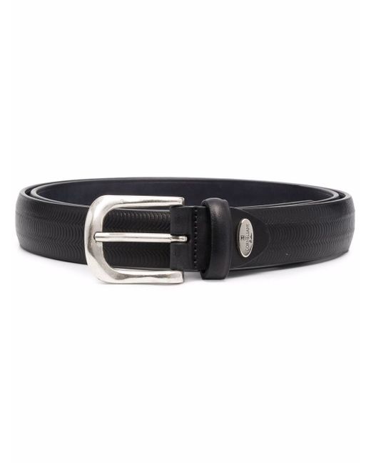Corneliani textured leather buckle belt