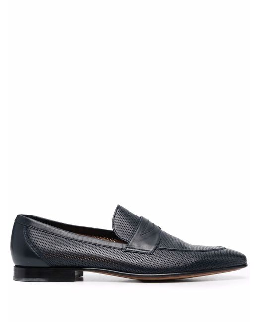 Corneliani almond-toe leather loafers