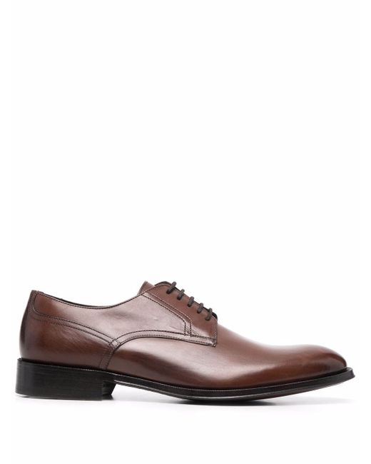 Corneliani burnished-effect lace-up derby shoes