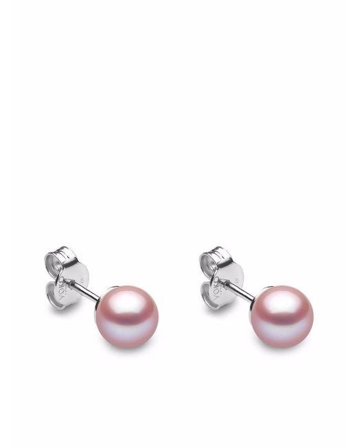 Yoko London 18kt white gold Classic 6mm Freshwater pearl stud earrings