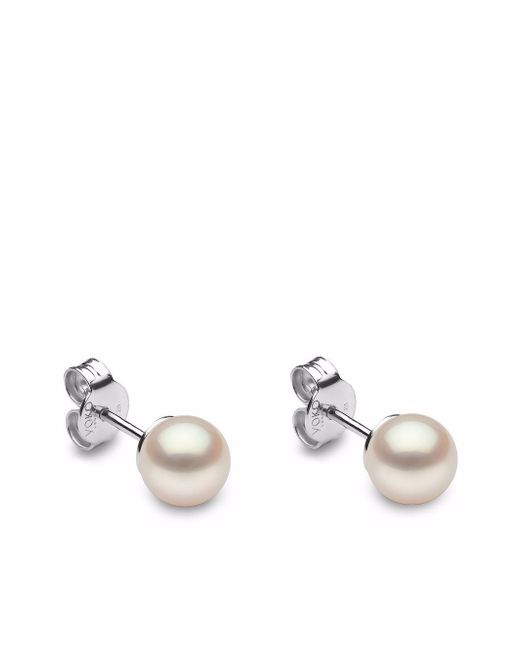Yoko London 18kt white gold Classic 6mm Freshwater pearl stud earrings