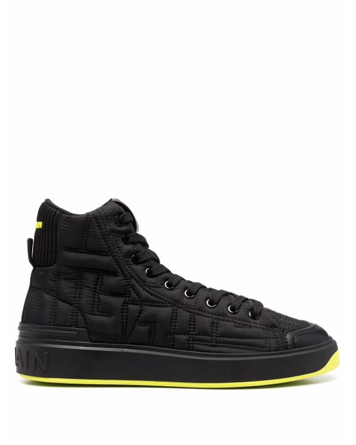 Balmain quilted-style high-top sneakers