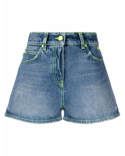 Msgm contrast-stitching denim shorts
