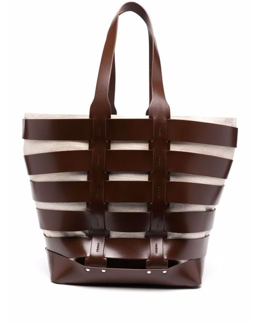 Paco Rabanne cut-out leather tote