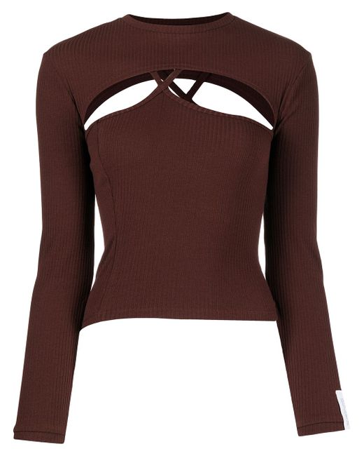 Rokh ribbed cut-out top