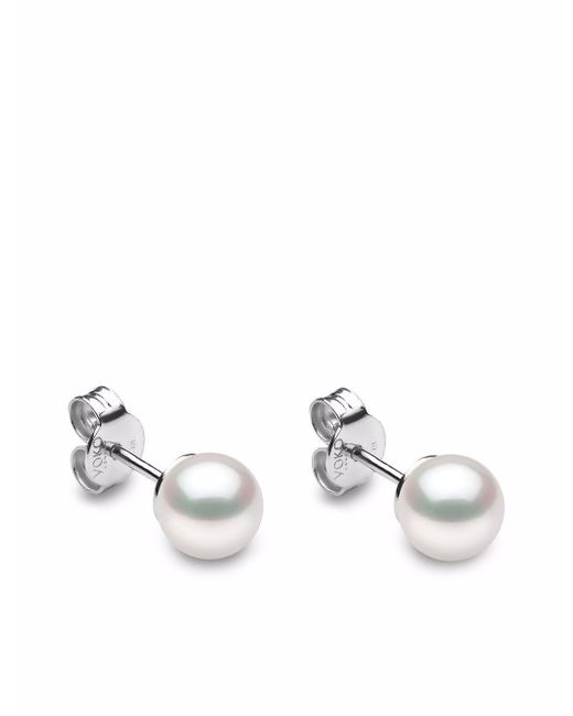 Yoko London 18kt white gold Classic 6mm Akoya pearl stud earrings