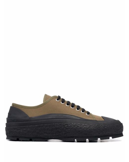 Jil Sander two-tone lace-up trainers