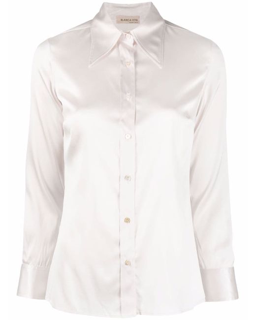 Blanca Vita long-sleeve silk shirt