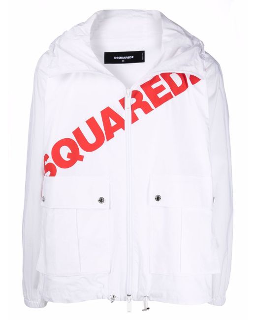Dsquared2 logo-print cargo-pocket hoodie