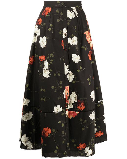 Erdem floral-print pleated skirt