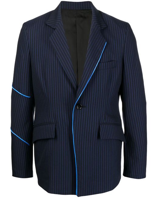 Sulvam seam-detail pinstripe-print blazer