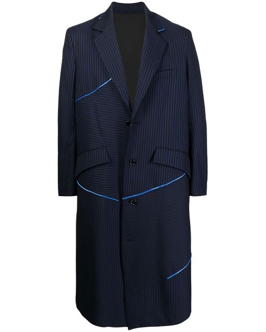 Sulvam pinstripe-print single-breasted coat