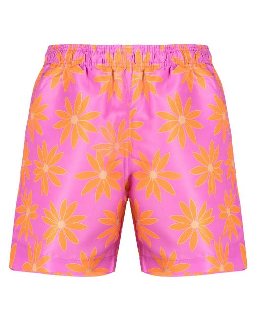 Jacquemus floral-print elasticated-waist swim shorts