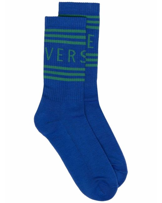 Versace logo-print ribbed socks