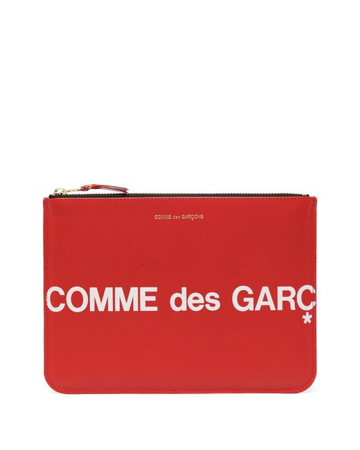 Comme Des Garçons logo-print leather tablet case