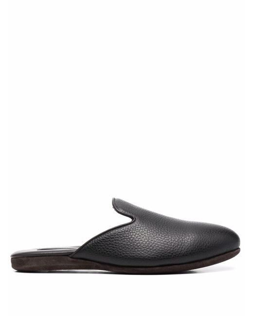 Corneliani grained-texture leather slippers