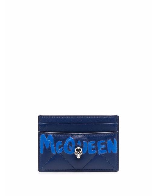 Alexander McQueen Graffiti quilted cardholder