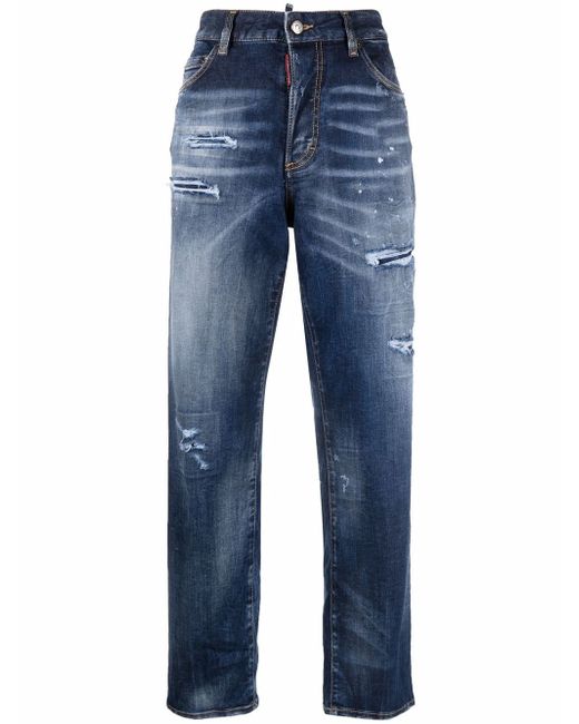Dsquared2 distressed high-waisted jeans