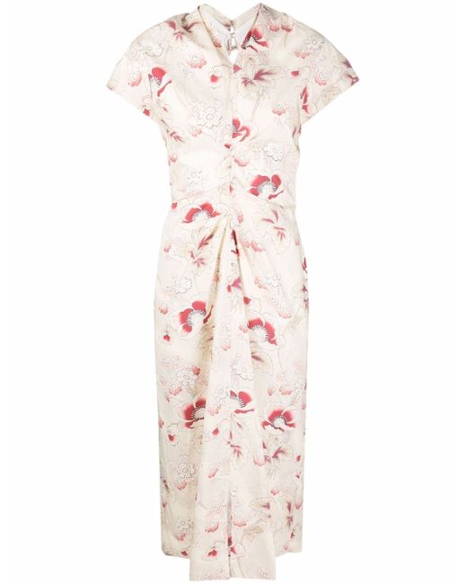 Colville foral-print ruched midi dress