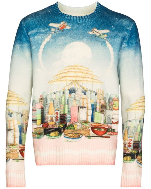 Casablanca Café-print crew-neck sweatshirt